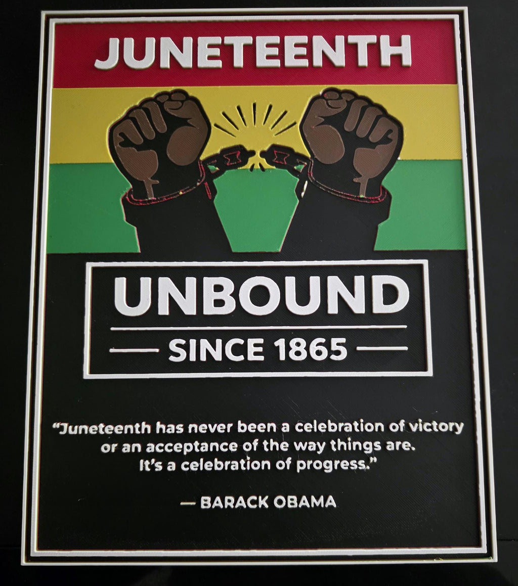Juneteenth Unbound Since 1865 Wall Art | 3D Printed Textured Art | Black History Decor | Freedom Celebration Gift | Juneteenth Decoration