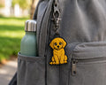 Textured Golden Retriever Keychain, 3D Printed Puppy Bag Charm, Dog Lover Accessory