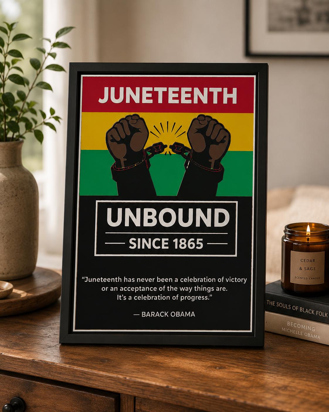 Juneteenth Unbound Since 1865 Wall Art | 3D Printed Textured Art | Black History Decor | Freedom Celebration Gift | Juneteenth Decoration
