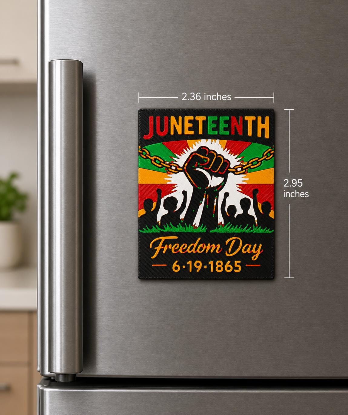 Juneteenth Freedom Day Textured Art Kitchen Magnet