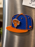 New York Basketball Hat Magnet | 3D Printed Refrigerator Magnet | Blue & Orange Cap Decor