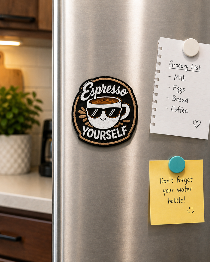 Espresso Yourself 3D Printed Refrigerator Magnet