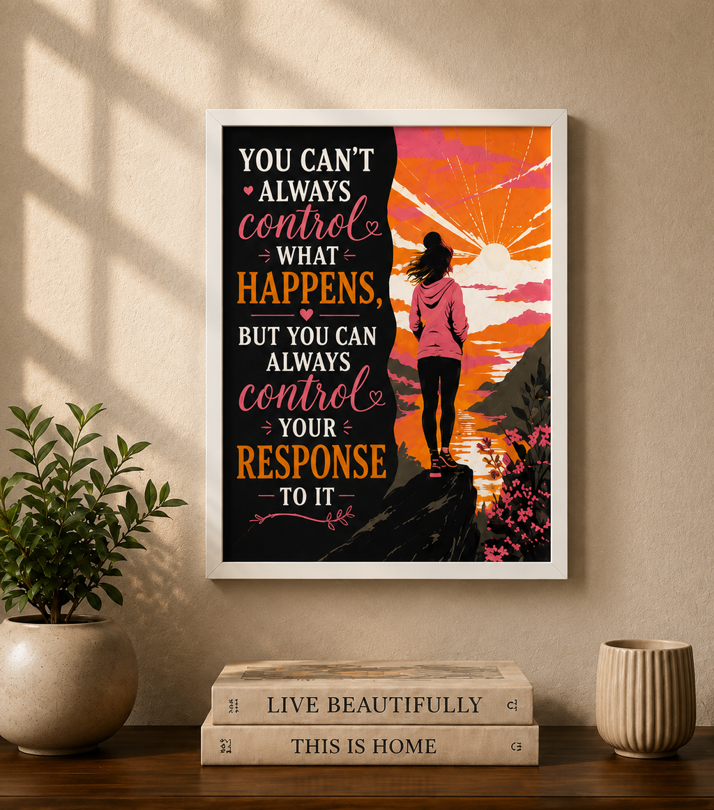 Control Your Response | Textured 3D Layered Wall Art | 8x10 Motivational Print