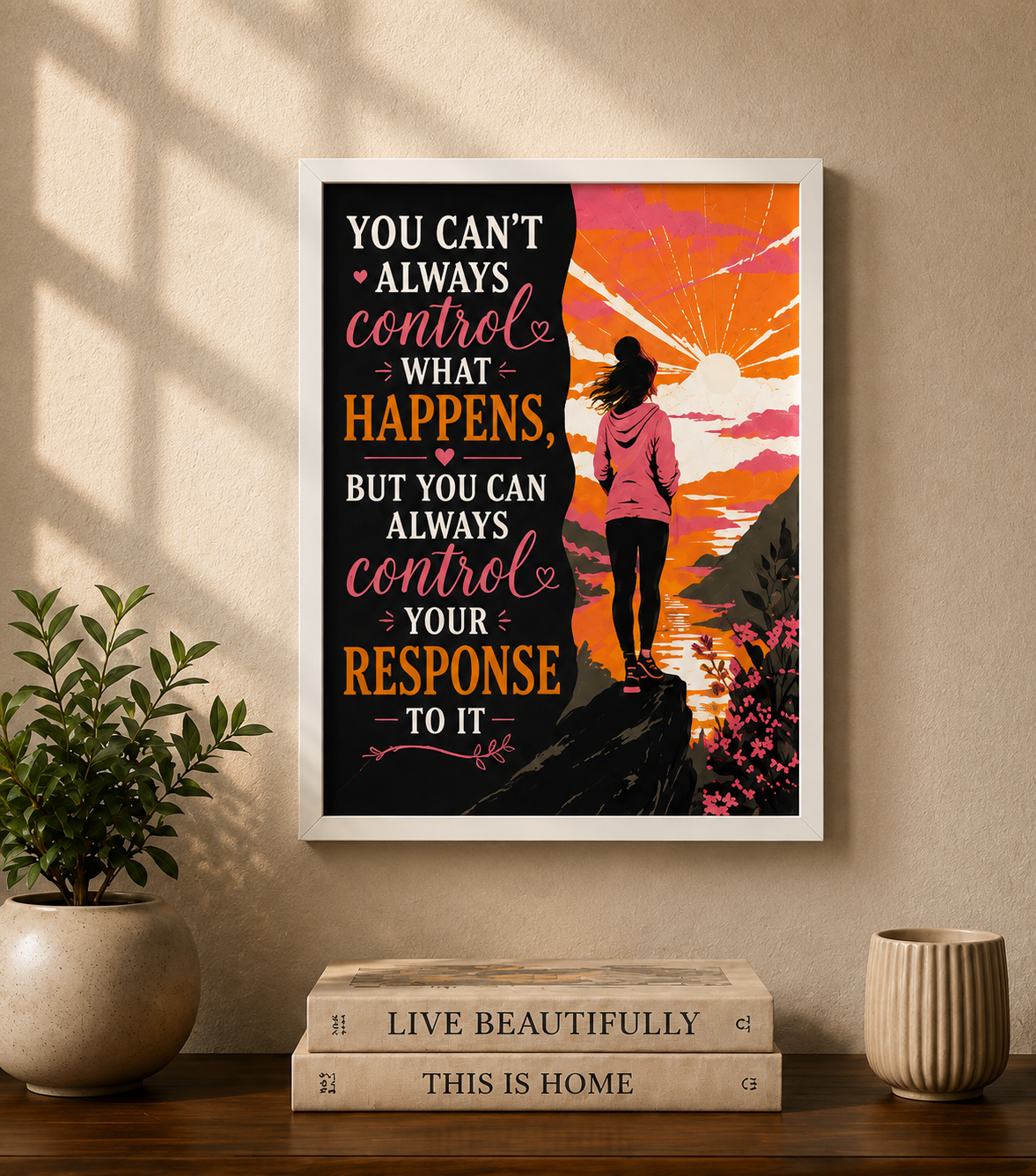 Control Your Response | Textured 3D Layered Wall Art | 8x10 Motivational Print