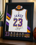 James #23 Purple & Gold 3D Printed Framed Sports Print — 8x10