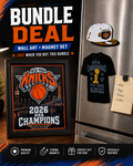 New York Knicks 2026 Champions Wall Art + Magnet Set Bundle