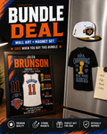 Jalen Brunson 3D Printed Wall Art + Championship Magnet Set Bundle
