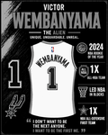 Victor Wembanyama 3D Printed Wall Art – Framed 8x10