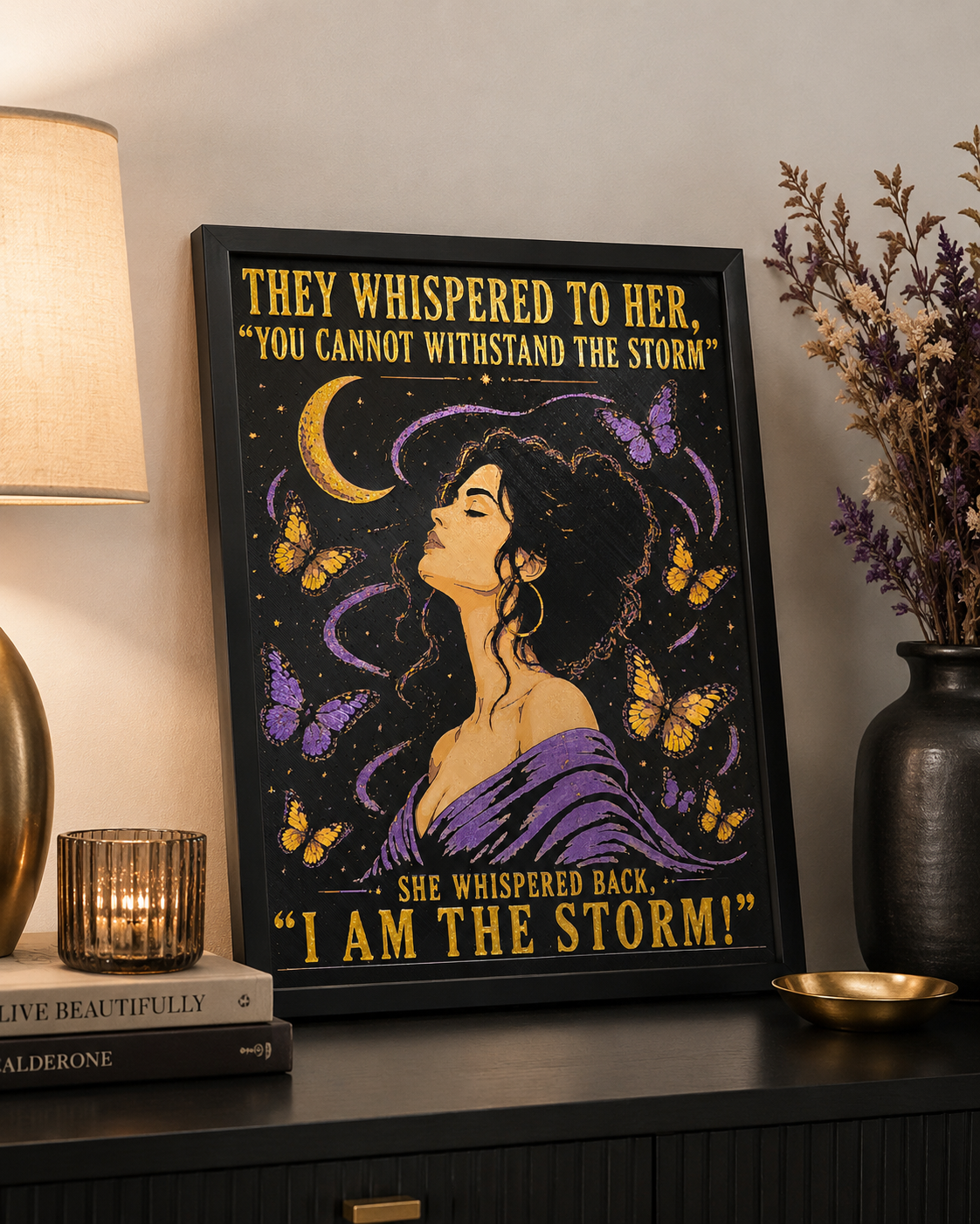 I Am the Storm | Framed Textured Wall Art | 8x10 Motivational Print