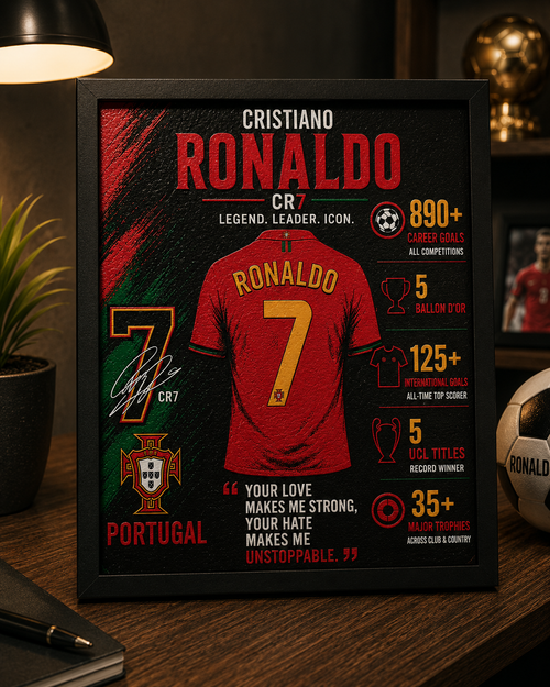 Cristiano Ronaldo 3D Printed Wall Art – Framed 8x10