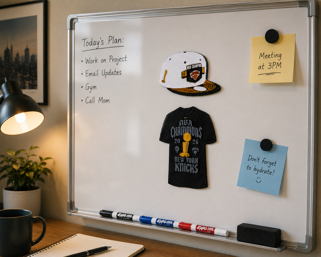 🏀 New York Knicks 2026 NBA Champions Magnet Set – Hat & Shirt (3D Printed)