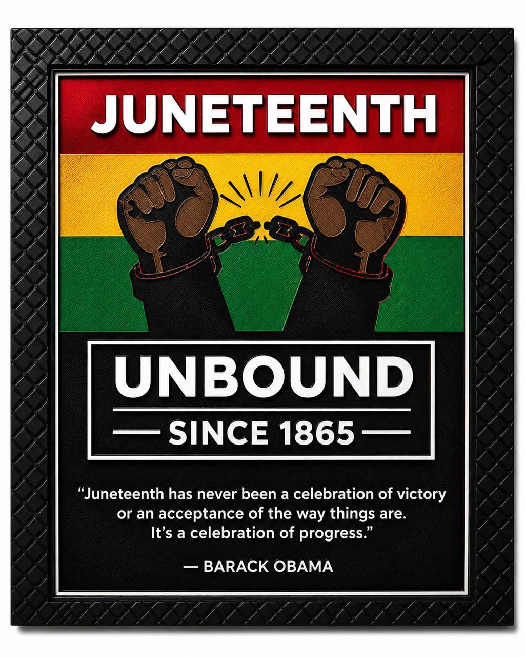 Juneteenth Unbound Since 1865 Wall Art | 3D Printed Textured Art | Black History Decor | Freedom Celebration Gift | Juneteenth Decoration