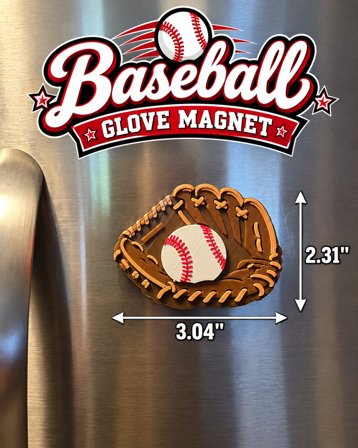 Baseball Glove 3D Printed Refrigerator Magnet