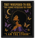 I Am The Storm | Inspirational Black Woman Wall Art | 3D Printed Textured | Motivational Quote Decor | Afro Art Gift | Empowerment Decor