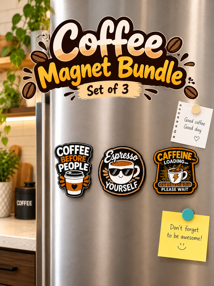 Coffee Magnet Bundle – Set of 3