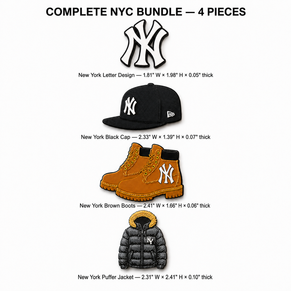 Complete NYC Magnet Bundle four piece set with exact magnet dimensions