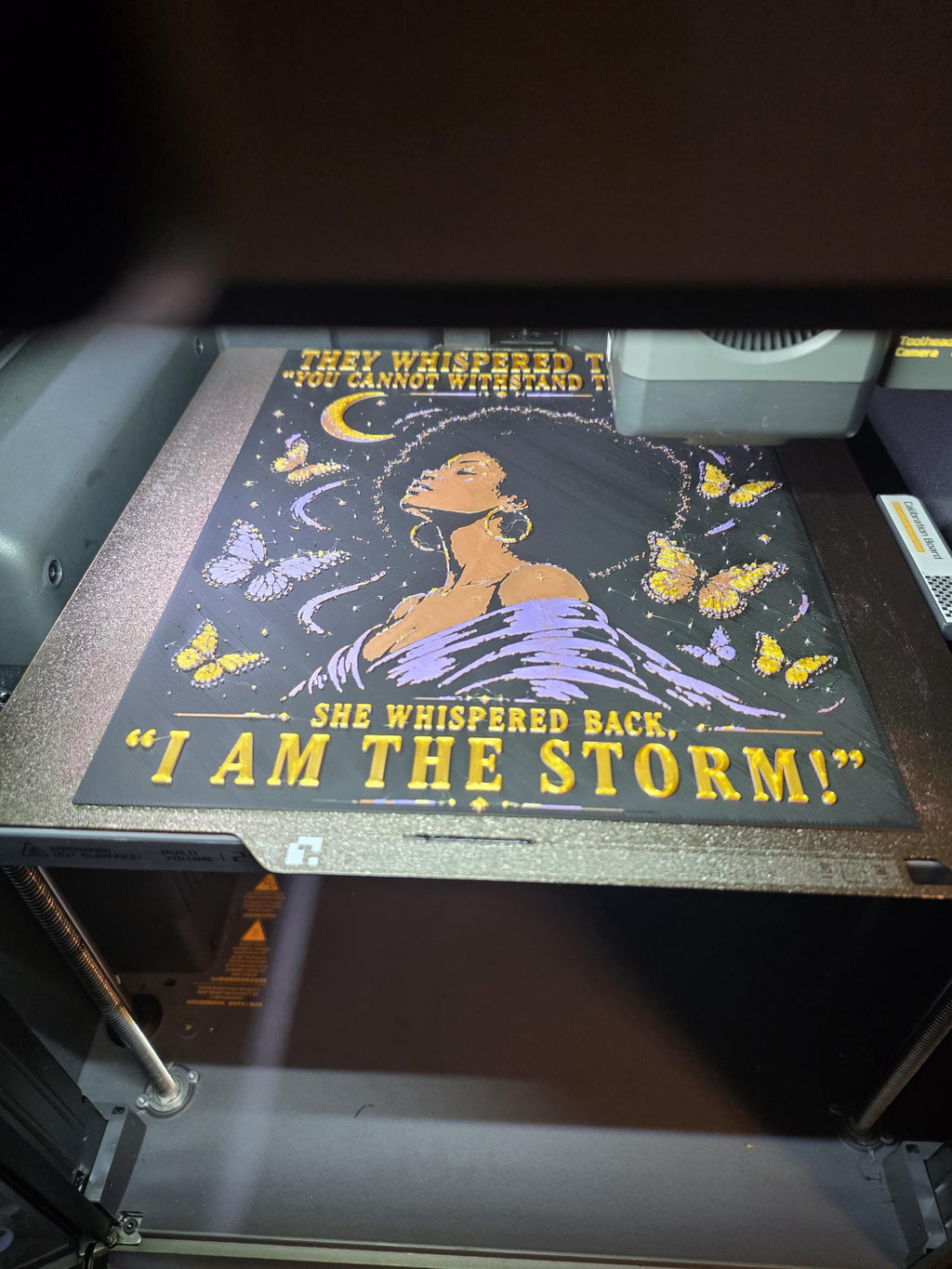 I Am The Storm | Inspirational Black Woman Wall Art | 3D Printed Textured | Motivational Quote Decor | Afro Art Gift | Empowerment Decor
