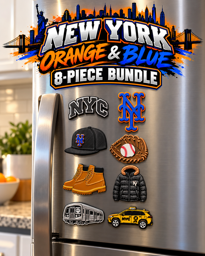 New York Orange & Blue 8-Piece Magnet Bundle