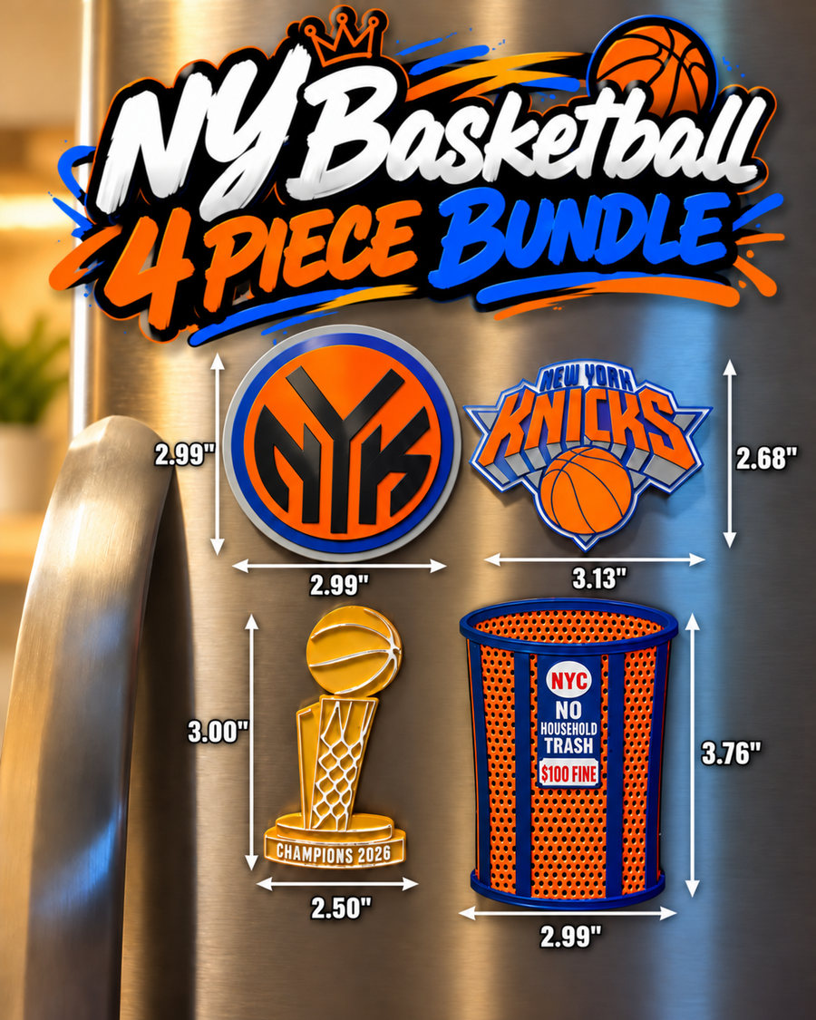 NY Basketball 4-Piece Magnet Bundle