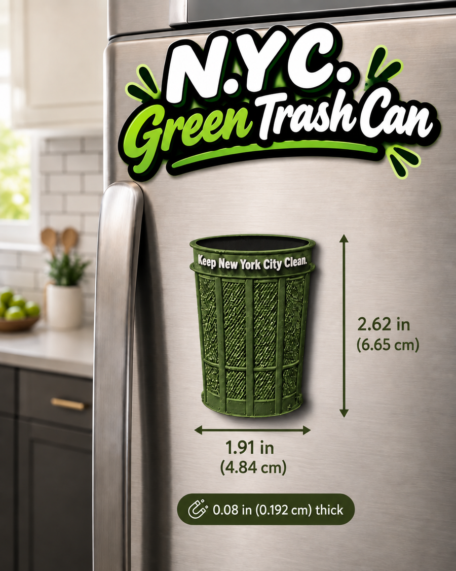NYC Trash Can 3D Printed Refrigerator Magnet