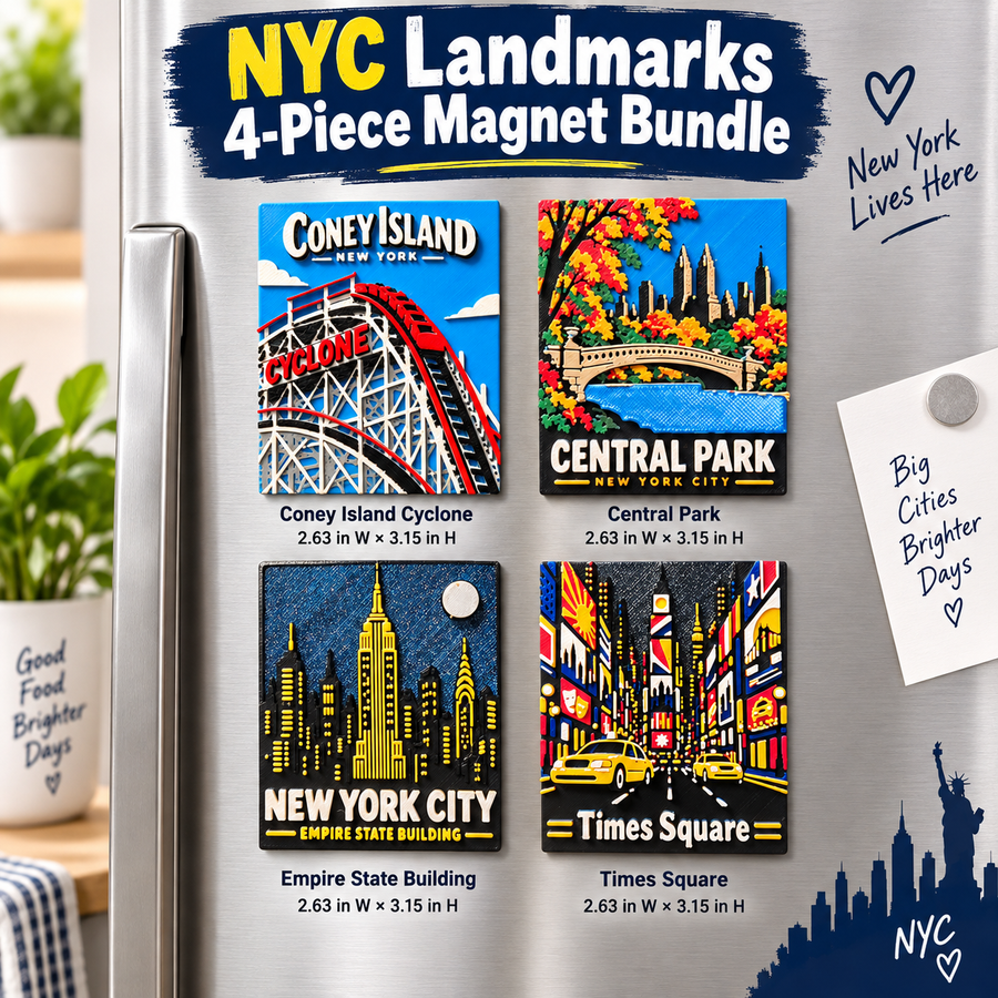 NYC Landmarks 4-Piece Magnet Bundle