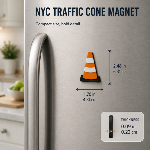 NYC Traffic Cone 3D Printed Refrigerator Magnet
