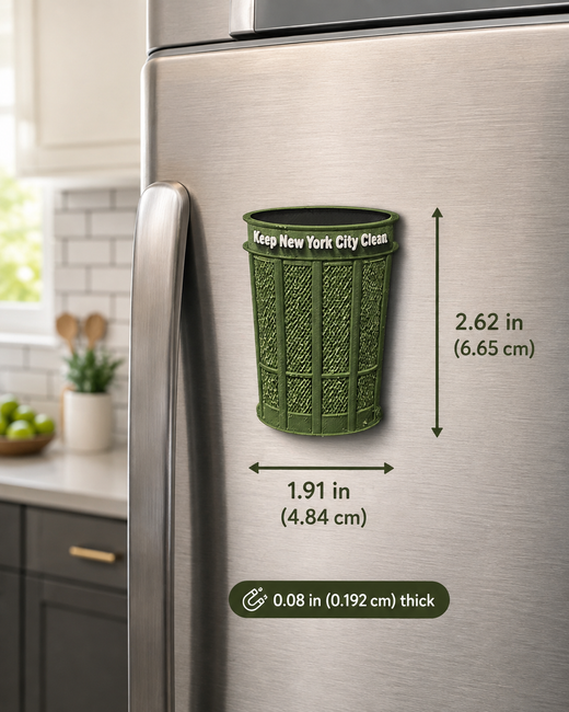 NYC Trash Can 3D Printed Refrigerator Magnet