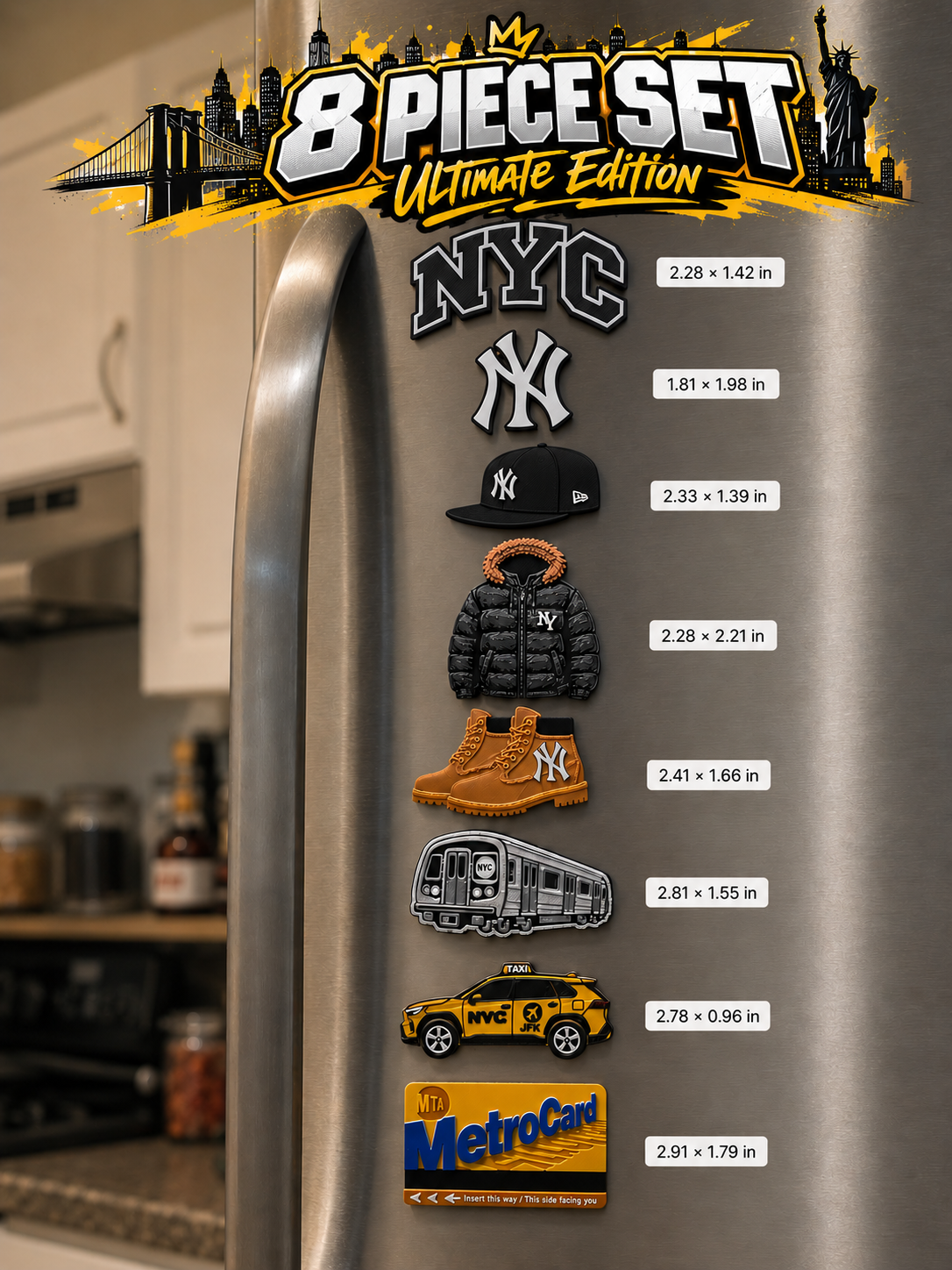 NYC Ultimate 8-Piece Magnet Set