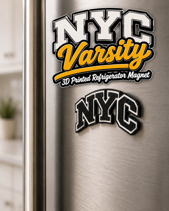 NYC Varsity 3D Printed Refrigerator Magnet