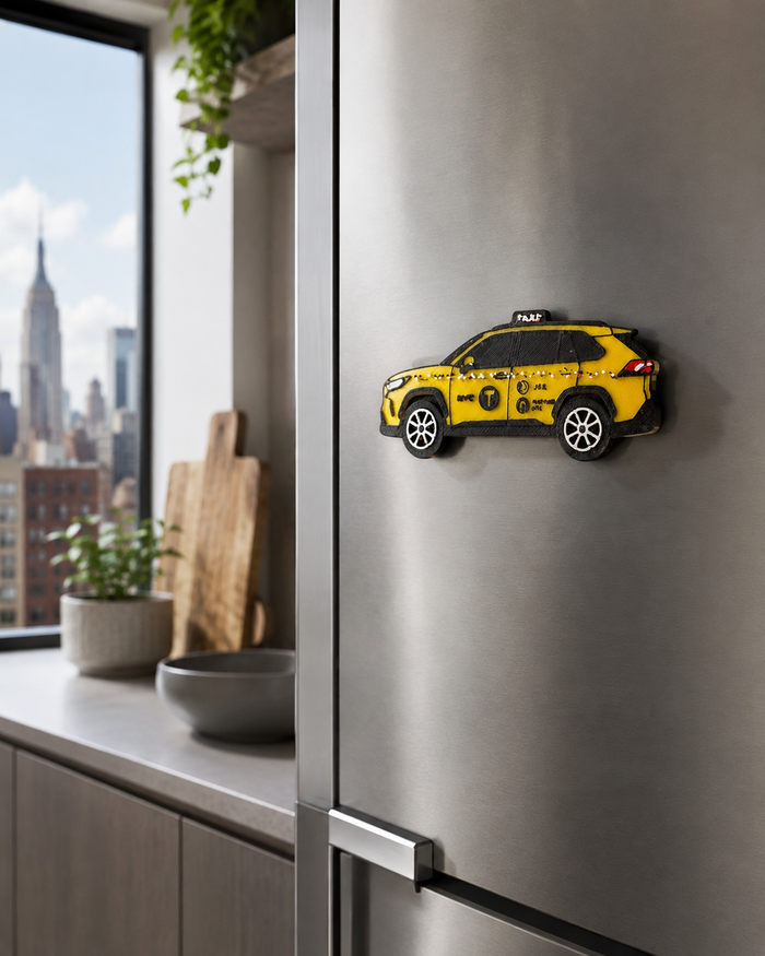 NYC Yellow Taxi 3D Printed Refrigerator Magnet