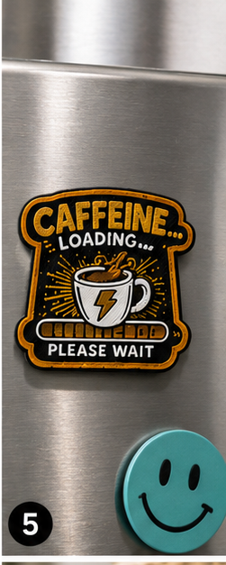 Caffeine Loading Please Wait 3D Printed Refrigerator Magnet
