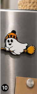Ghost Riding a Broom 3D Printed Refrigerator Magnet