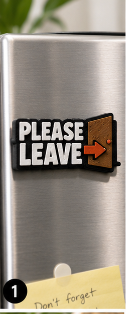 Please Leave 3D Printed Refrigerator Magnet