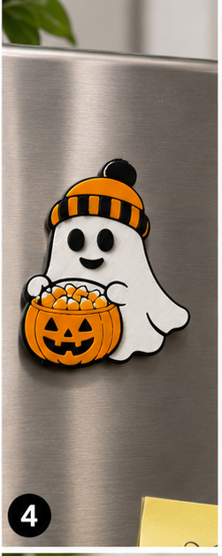 Candy Corn Ghost 3D Printed Refrigerator Magnet
