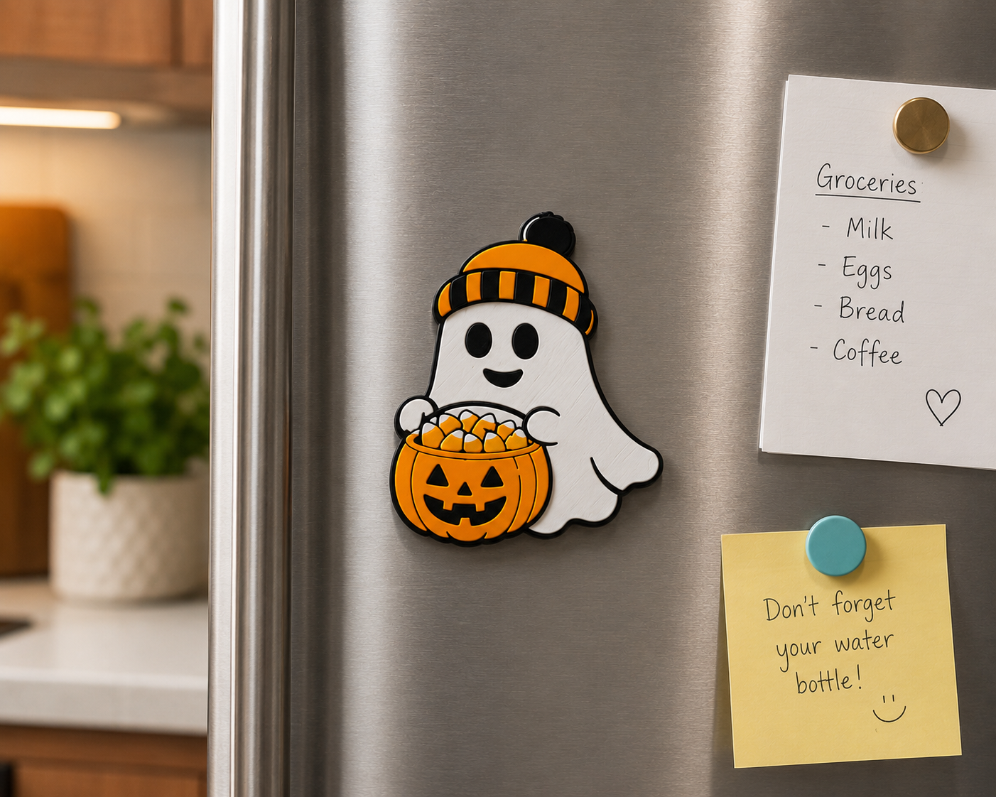 Candy Corn Ghost 3D Printed Refrigerator Magnet