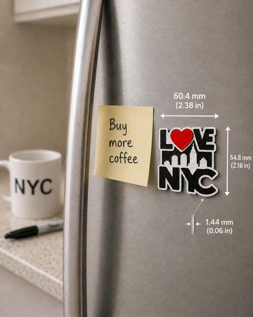 LOVE NYC Skyline 3D Printed Refrigerator Magnet