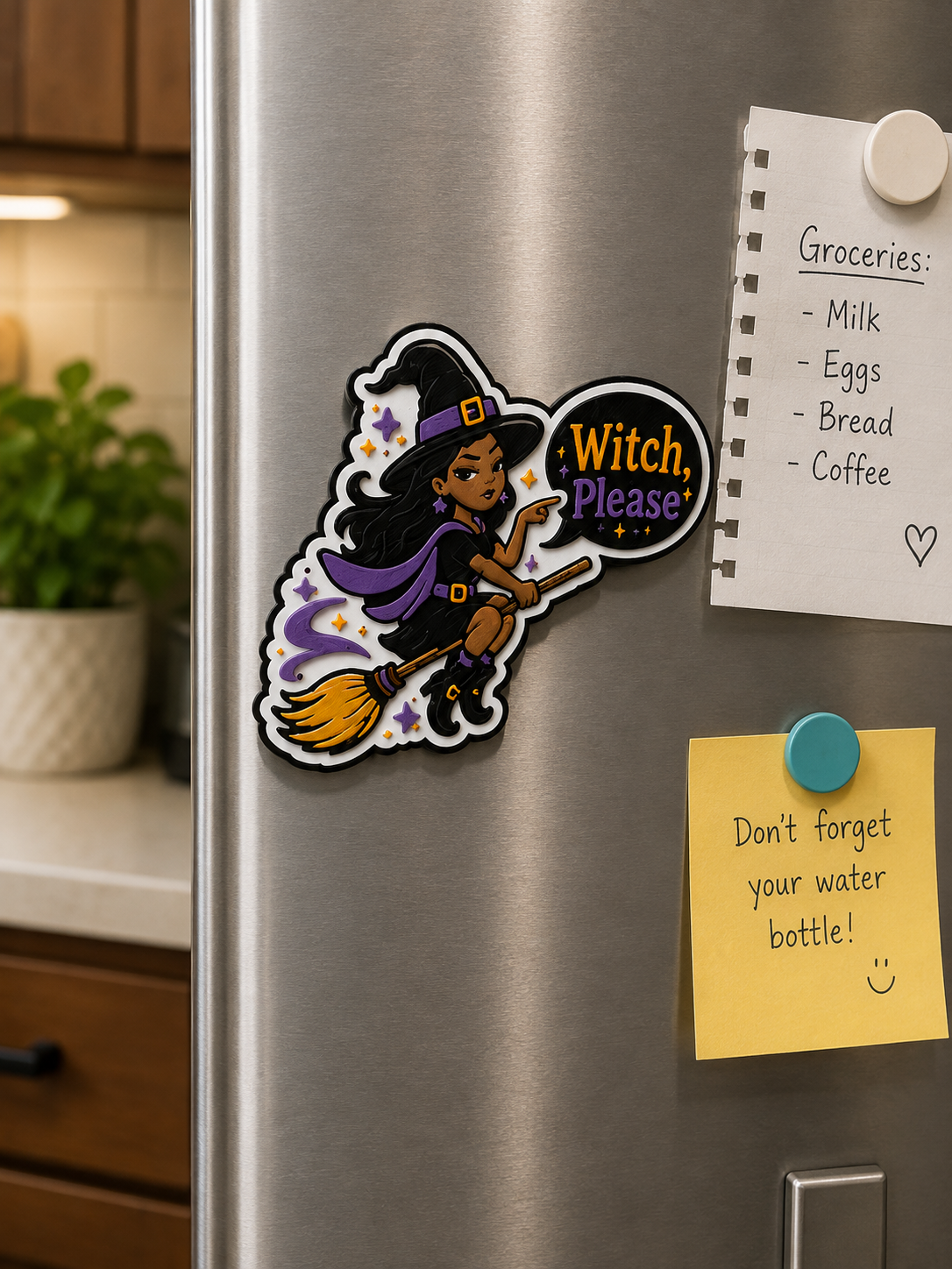 Resting Witch Face 3D Printed Refrigerator Magnet