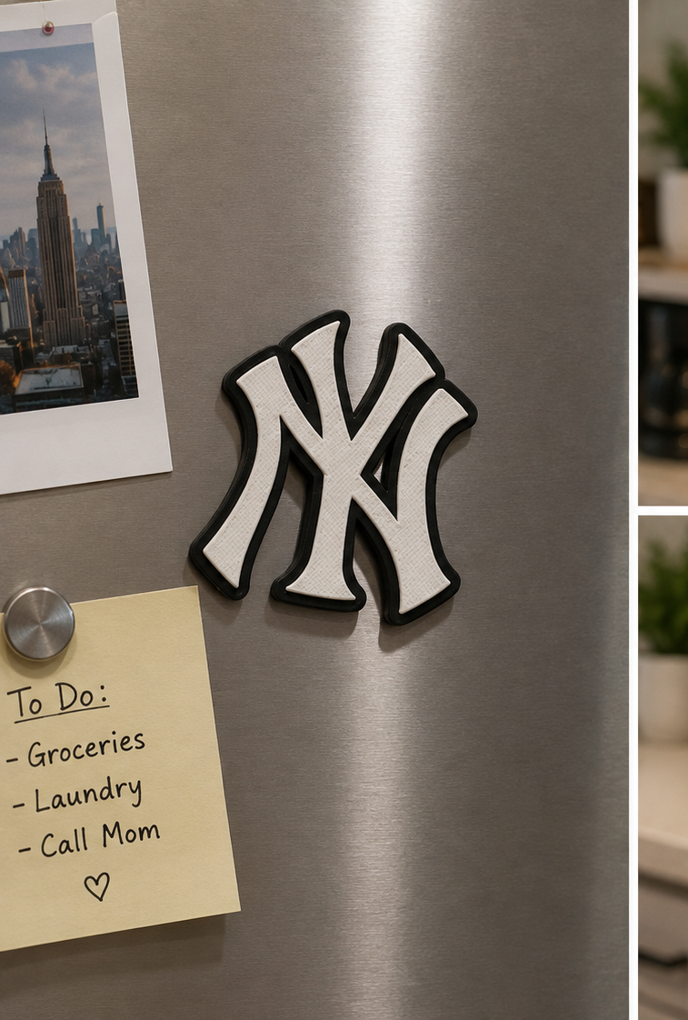 New York Letter Logo 3D Printed Refrigerator Magnet
