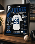 Aaron Judge 3D Printed Wall Art | 8x10 Textured Baseball Fan Display | Layered Sports Decor | Yankees Inspired Gift